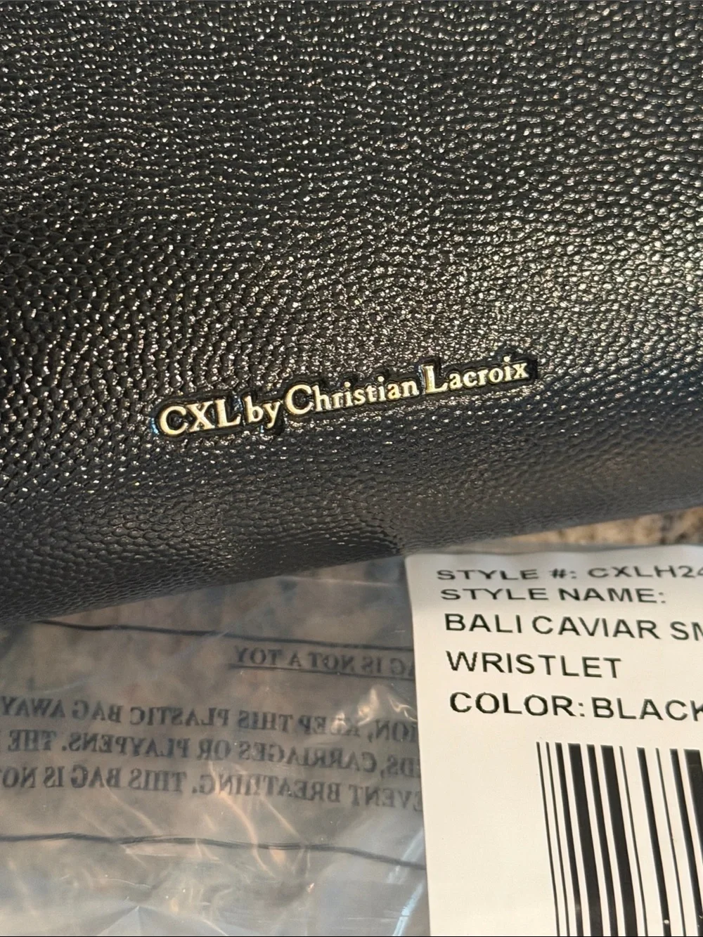 Christian Lacroix Black Wristlet Clutch NWT